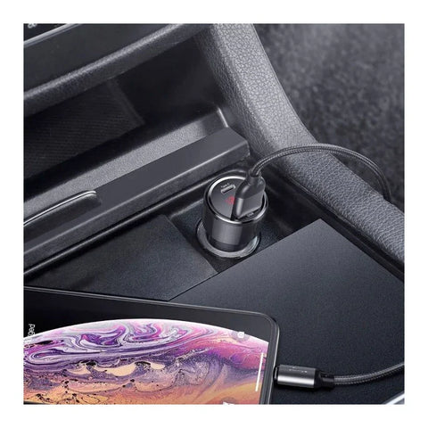Baseus Magic Car - Snabbladdare Bil QC4+ / PD 45W - 2xUSB Typ A/C - Svart med display
