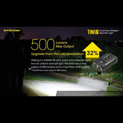 Nitecore TINI2 Nyckelringslampa - Svart - 500lm