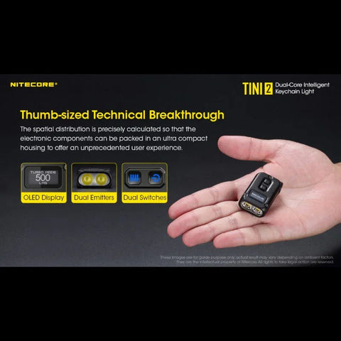 Nitecore TINI2 Nyckelringslampa - Svart - 500lm