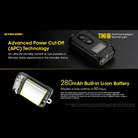 Nitecore TINI2 Nyckelringslampa - Svart - 500lm