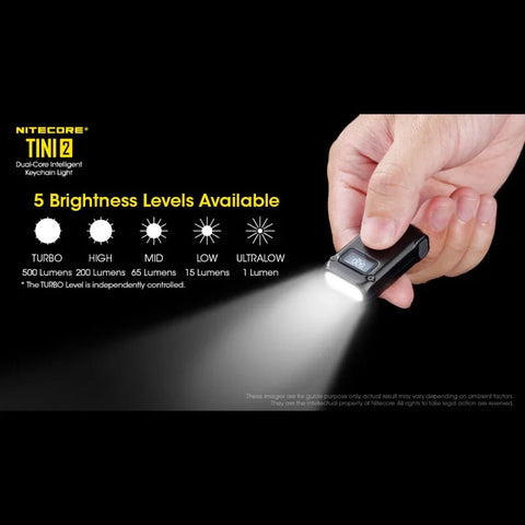 Nitecore TINI2 Nyckelringslampa - Svart - 500lm
