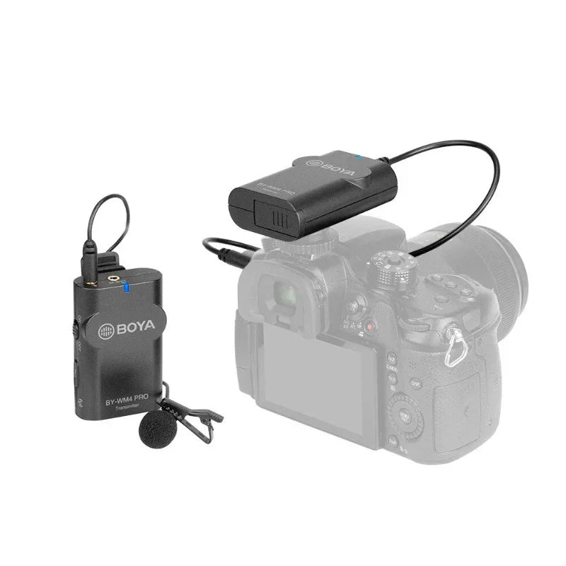Boya BY-WM4 Pro-K1 Dual Channel Trådlös Mikrofon till Mobil / Kamera / PC - Kit - Action King
