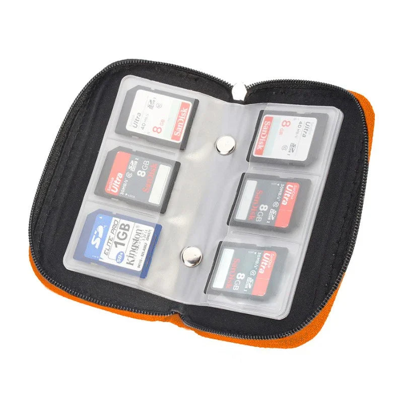 Förvaringsväska för minneskort 22i1 - Orange - Action King