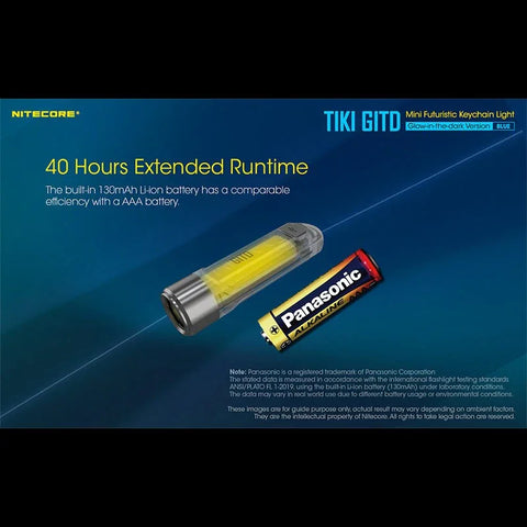 Nitecore TIKI GITD Blue Nyckelringslampa USB-C - 300lm