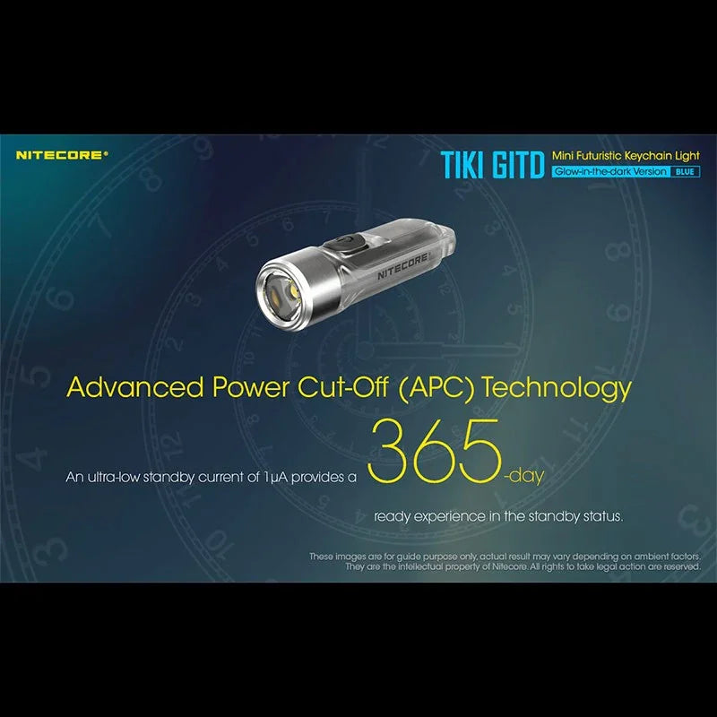 Nitecore TIKI GITD Blue Nyckelringslampa USB-C - 300lm - Action King