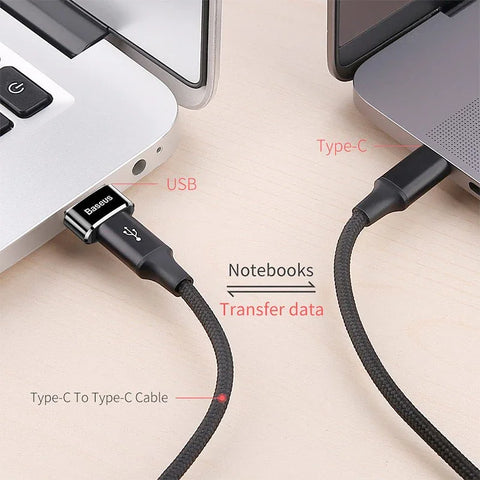 Baseus Adapter USB-C till USB-A, 5A - Svart