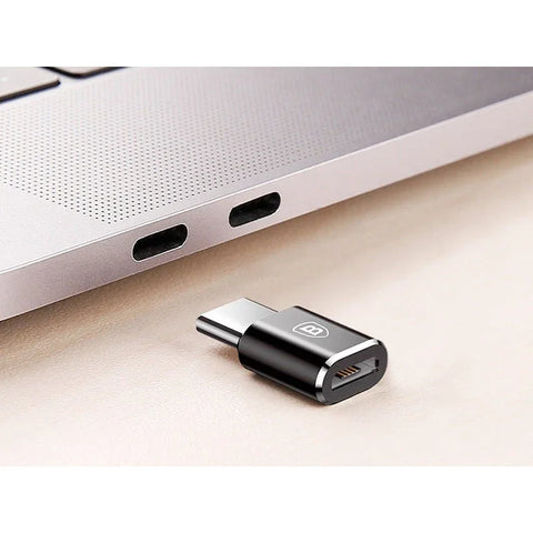 Baseus Adapter Micro-USB till USB-C - Svart
