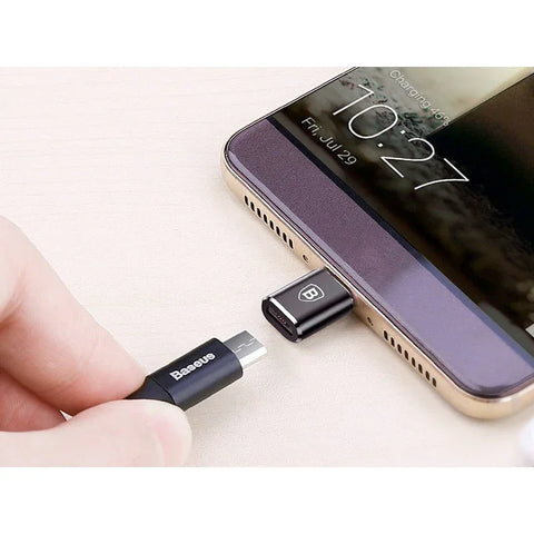 Baseus Adapter Micro-USB till USB-C - Svart