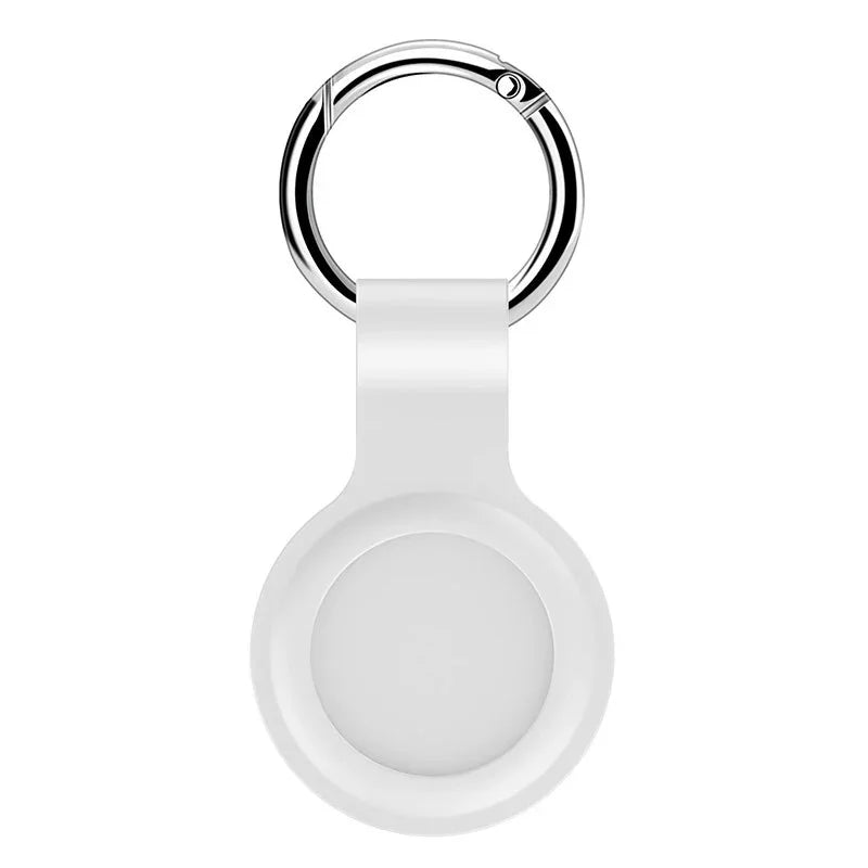 Silikonfodral med rund karbinhake för Apple AirTag - Vit - Action King