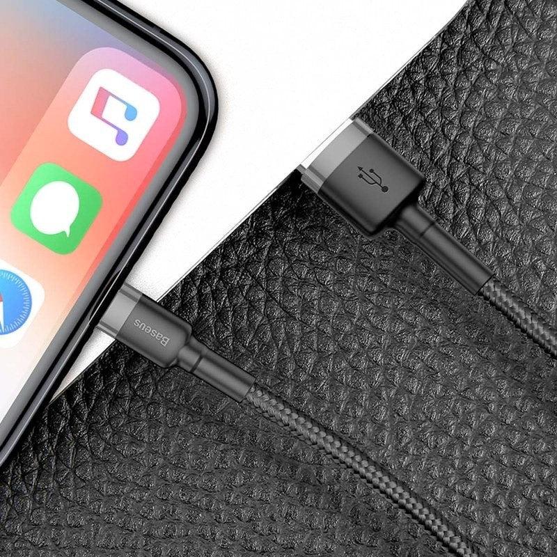 Baseus Cafule USB-A - Lightning Kabel, 2.4A, 0.5m - Svart - Action King