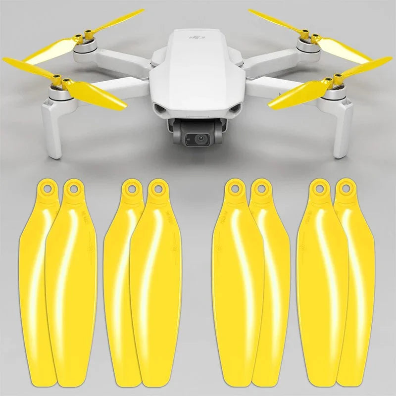 Master Airscrew - DJI Mini 2 / SE / 4K Stealth Upgrade Propellers - Propeller till DJI Mini 2 / SE - Gul - Kit 4-Pack - Action King