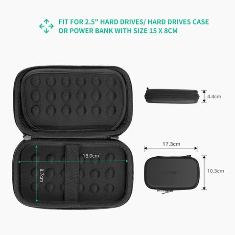 Ugreen 2.5" HDD Case - Stöttålig Väska för Mobil, Tillbehör och 2.5" HDD