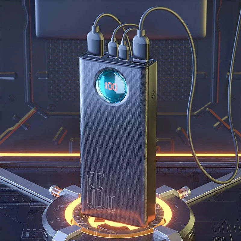 Baseus Amblight Power Bank - Portabelt batteri - 30000mAh, 5xUSB Typ A/C, QC 3.0 / PD 65W - Action King