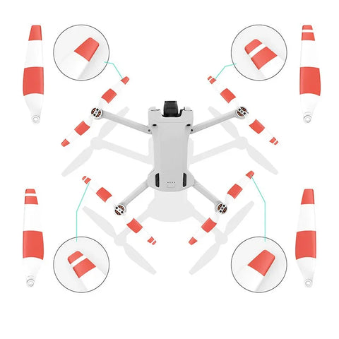 Propeller till DJI Mini 4 Pro / Mini 3 Pro - ersätter 6030F - 4-Pack - Vit/Röd
