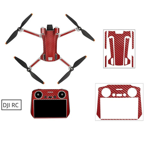 Klistermärke / Skin till DJI Mini 3 Pro + RC - Röd