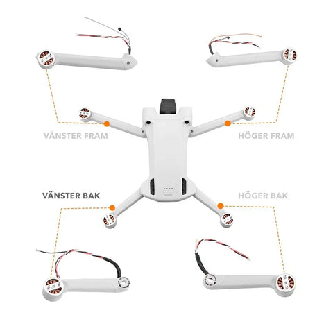 Motorarm till DJI Mini 3 Pro - Vänster Bak