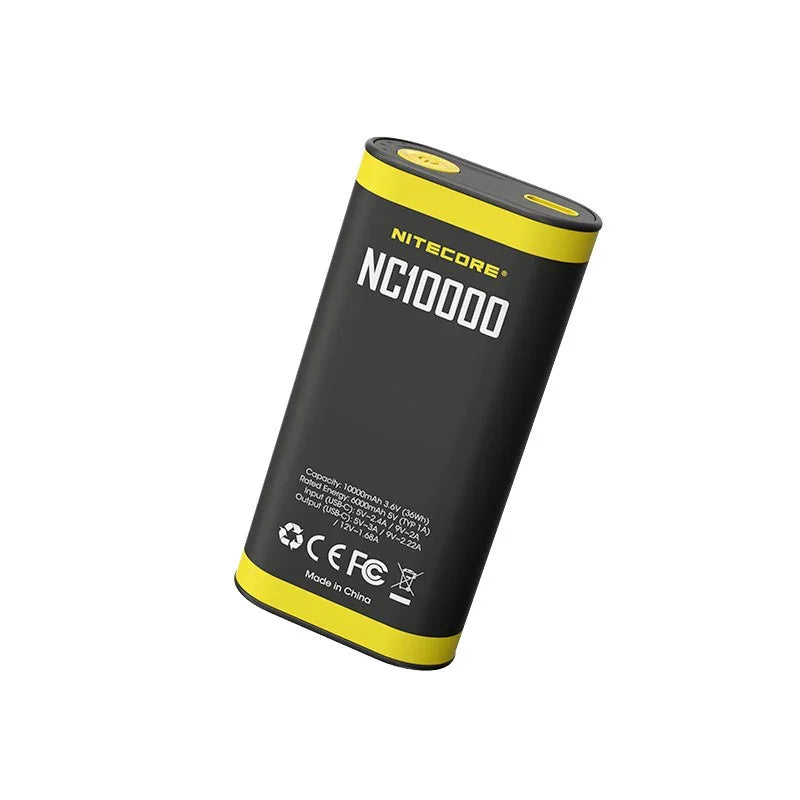 Nitecore NC10000 Highland Power bank - Portabelt batteri Dual LED - 10000mAh, 1xUSB-C, QC 3.0 / PD 20W, 5V, 3A - Action King