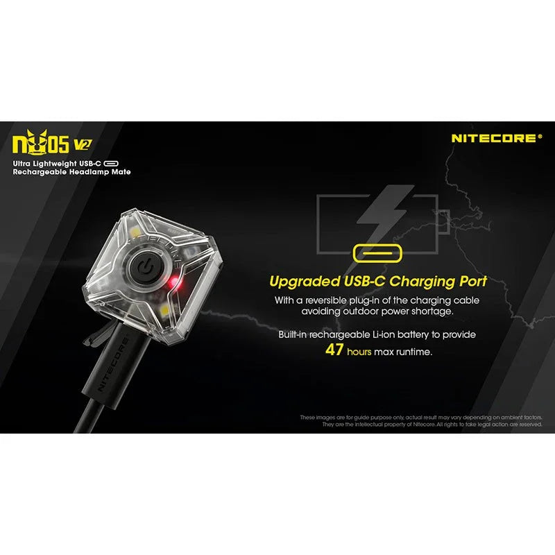 Nitecore NU05 V2 Headlamp Mate - 40lm - Action King