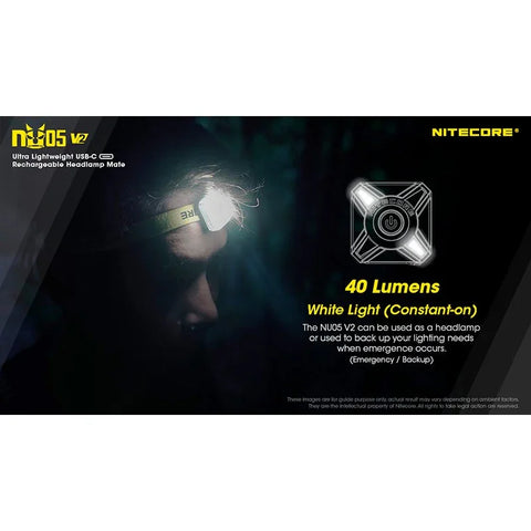 Nitecore NU05 V2 Headlamp Mate - 40lm