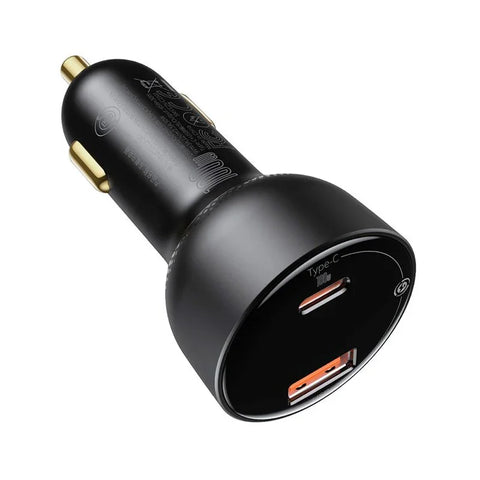 Baseus Supreme Digital Display Car - Snabbladdare Bil PPS 100W - 2xUSB Typ A/C, Med Display - Svart