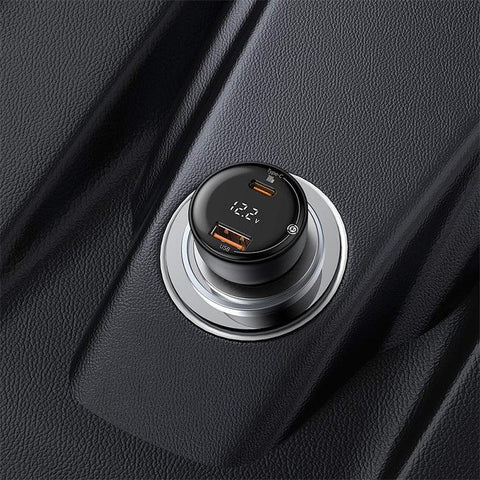Baseus Supreme Digital Display Car - Snabbladdare Bil PPS 100W - 2xUSB Typ A/C, Med Display - Svart