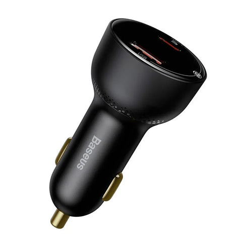 Baseus Supreme Digital Display Car - Snabbladdare Bil PPS 100W - 2xUSB Typ A/C, Med Display - Svart