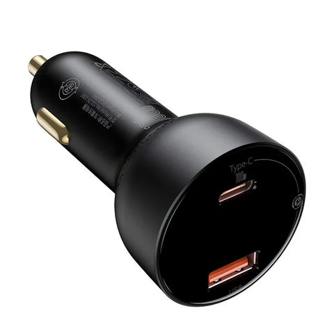 Baseus Supreme Digital Display Car - Snabbladdare Bil PPS 100W - 2xUSB Typ A/C, Med Display - Svart