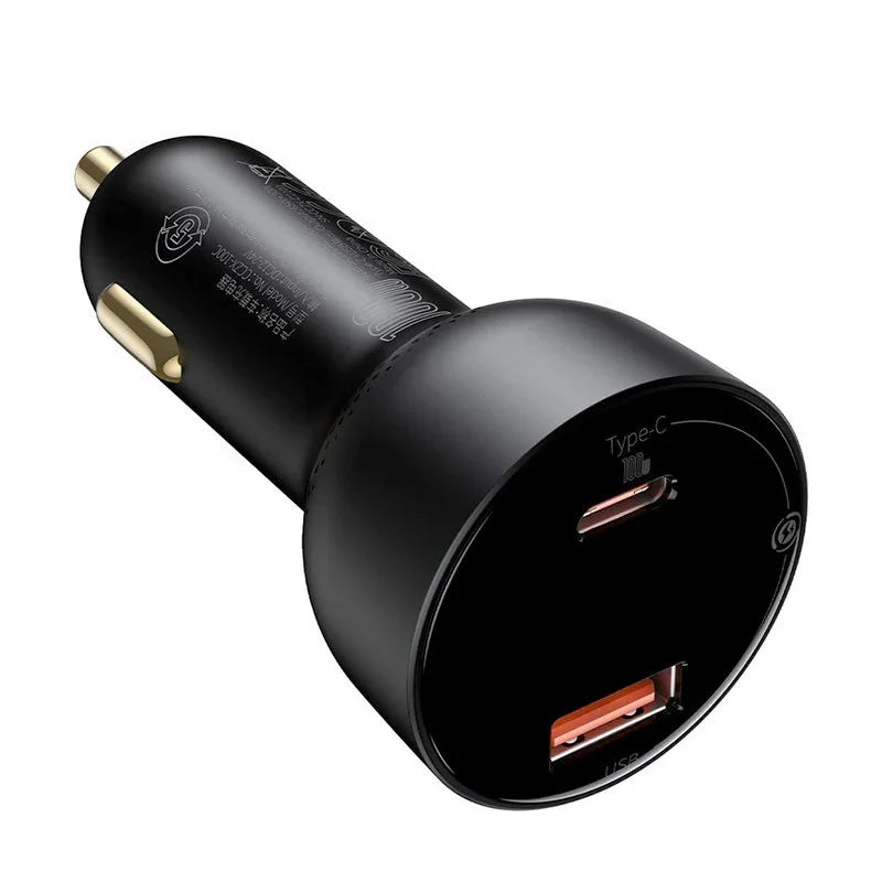 Baseus Supreme Digital Display Car - Snabbladdare Bil PPS 100W - 2xUSB Typ A/C, Med Display - Svart - Action King