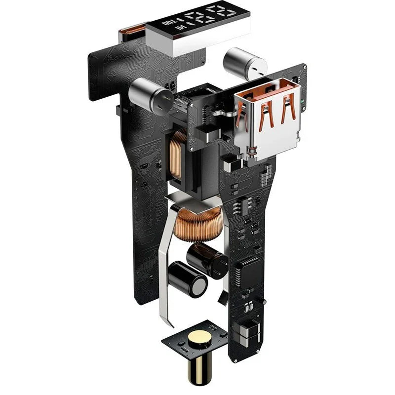 Baseus Supreme Digital Display Car - Snabbladdare Bil PPS 100W - 2xUSB Typ A/C, Med Display - Svart - Action King