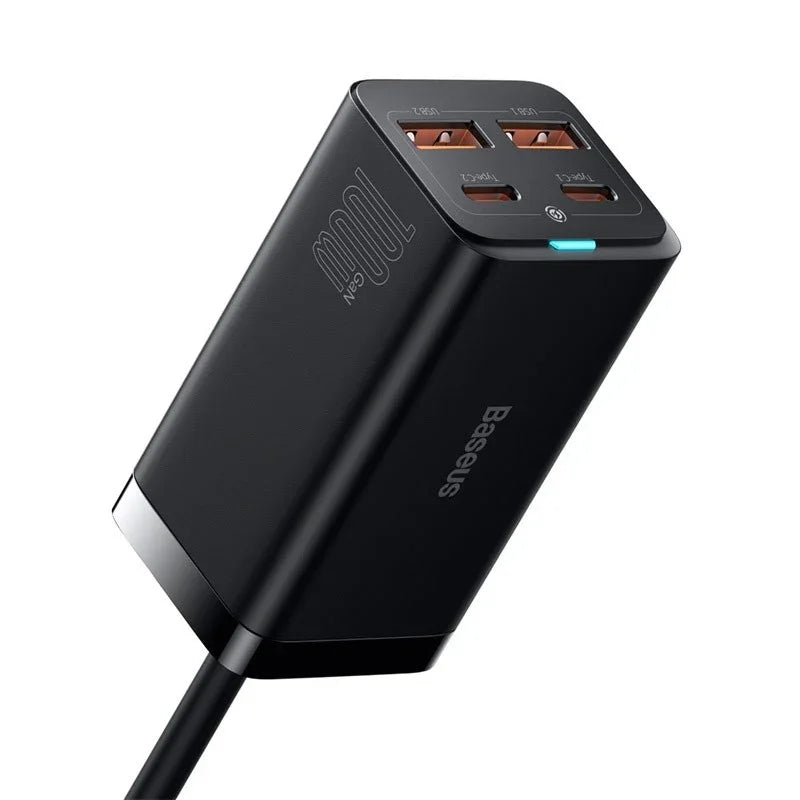 Baseus GaN3 Pro Desktop Fast Charger - Väggladdare - Snabbladdare QC4+ / PD 100W - 100-240V till USB - 4xUSB Typ A/C - Action King