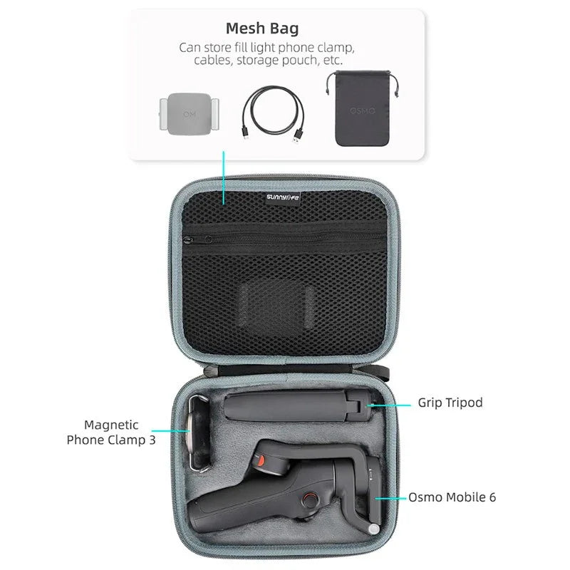 Väska till DJI Osmo Mobile 6 och tillbehör - Grå - Action King