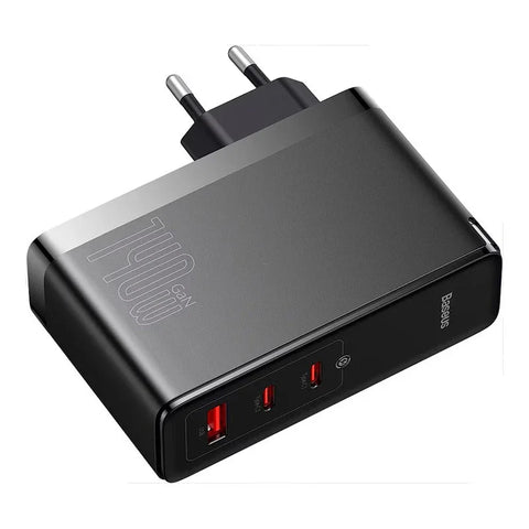 Baseus GaN5 Pro 140W Wall Charger - Väggladdare - Snabbladdare PD/QC/PPS - 110-240V till USB - 3xUSB Typ A/C - Svart