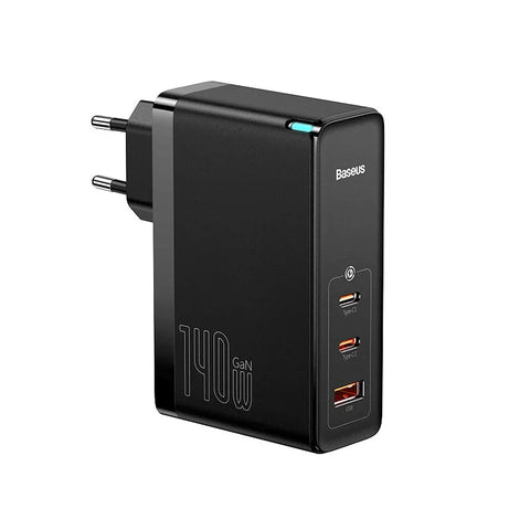 Baseus GaN5 Pro 140W Wall Charger - Väggladdare - Snabbladdare PD/QC/PPS - 110-240V till USB - 3xUSB Typ A/C - Svart