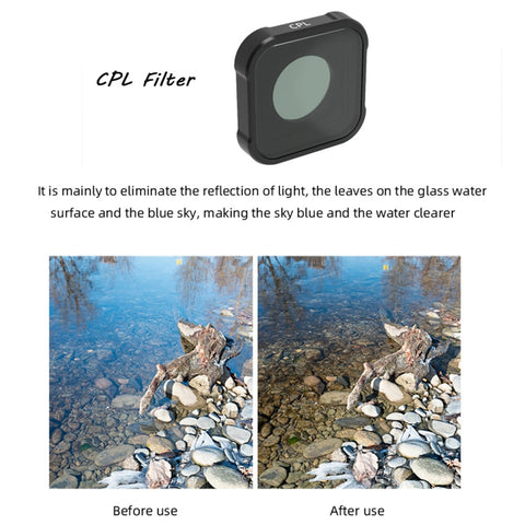 JSR KB Series CPL Lens Filter for GoPro HERO13 Black /12 Black /11 Black /10 Black /9 Black - Action King