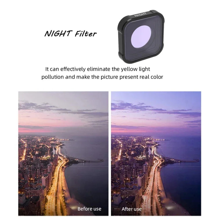 JSR KB Series NIGHT Light Pollution Reduction Lens Filter for GoPro HERO13 Black /12 Black /11 Black /10 Black /9 Black - Action King