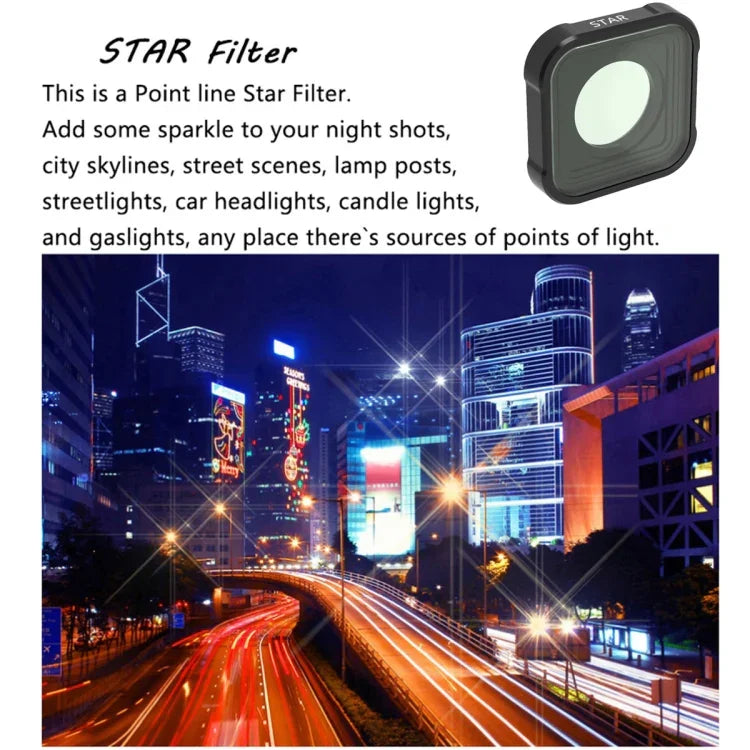 JSR KB Series Star Effect Lens Filter for GoPro HERO13 Black /12 Black /11 Black /10 Black /9 Black - Action King