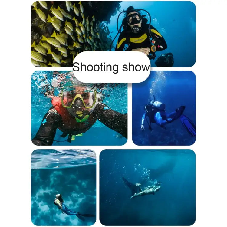 For GoPro HERO8 Black 45m Waterproof Housing Protective Case with Buckle Basic Mount & Screw & (Purple, Red, Pink) Filters & Floating Bobber Grip & Strap & Anti-Fog Inserts - Action King