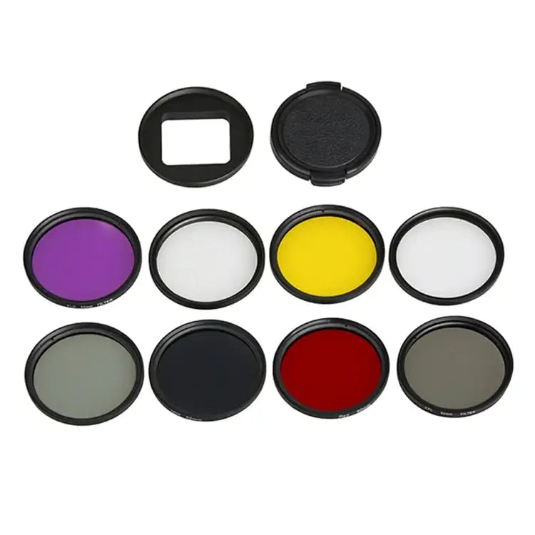 For GoPro HERO5 Sport Action Camera Proffesional 52mm Lens Filter(CPL + UV + ND8 + ND2 + Star 8 + Red + Yellow + FLD / Purple) & Waterproof Housing Case Adapter Ring - Action King