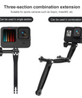 Joint Aluminum Extension Arm Grip Extenter for GoPro, Insta360, DJI and Other Action Cameras, Length: 8.8cm - Action King