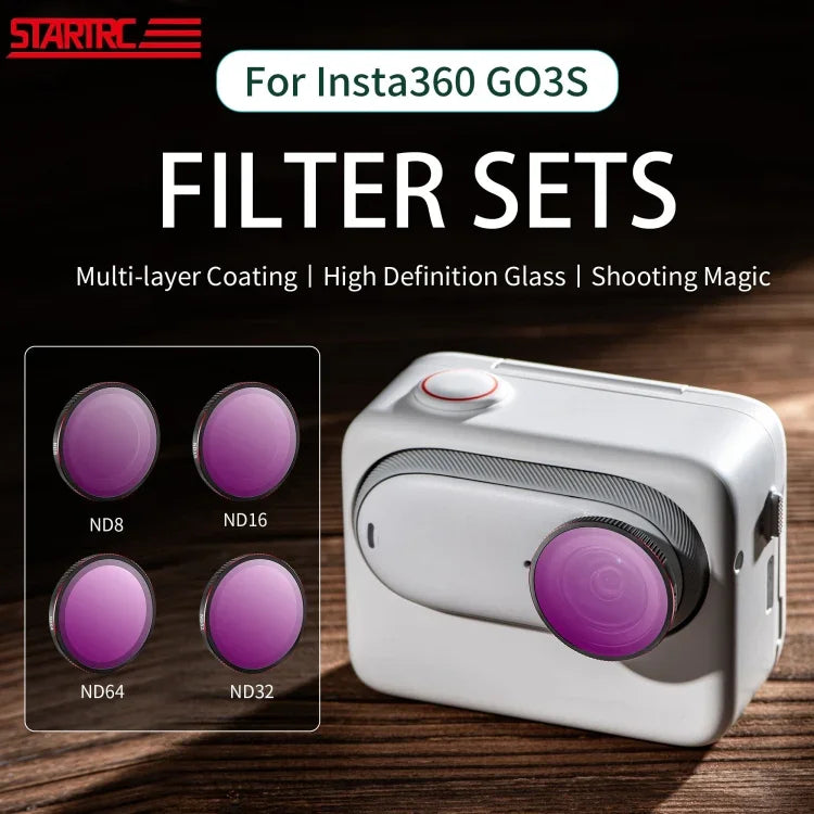 For Insta360 GO3S STARTRC 4 in 1 ND8 ND16 ND32 ND64 Camera Lens Filter - Action King