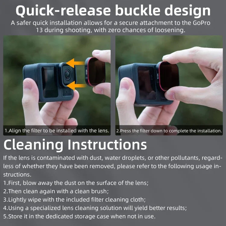 For GoPro HERO13 Black STARTRC Quick Release 4 in 1 ND8 ND16 ND32 CPL Lens Filter - Action King