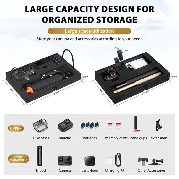 STARTRC DIY Combination Lock Waterproof EVA ABS Dual-layer Suitcase Storage Box - Action King