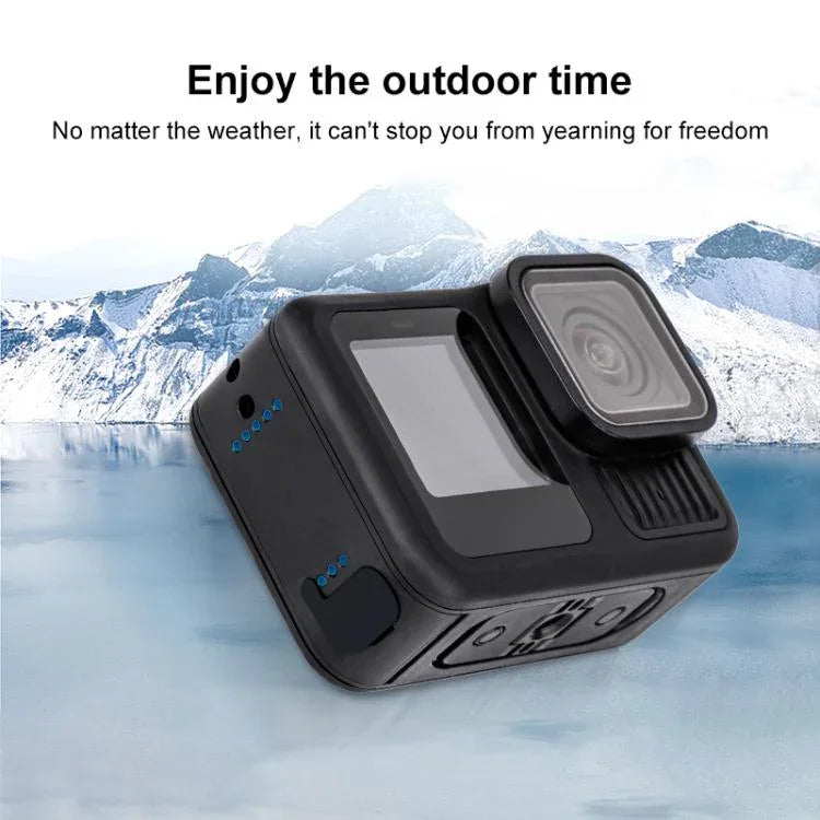 PULUZ ABS Plastic Battery Side Interface Cover with Silicone Plug for GoPro HERO13 Black /12 Black /11 Black /10 Black /9 Black - Action King