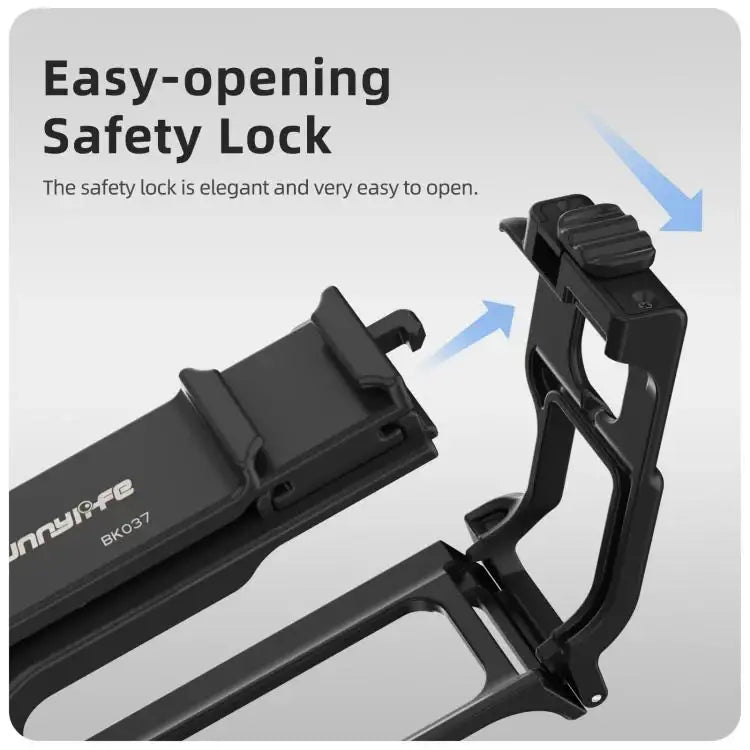 Ergonomiskt Insta360 Ace Pro kamerahandtag för stabil fotografering och bekvämt grepp.