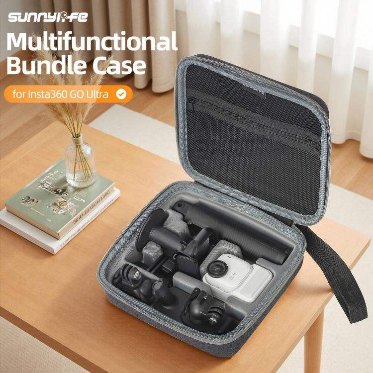 Insta360 GO Ultra kit: Komplett skyddspaket med kamera, fodral & tillbehör för actionfilmare.