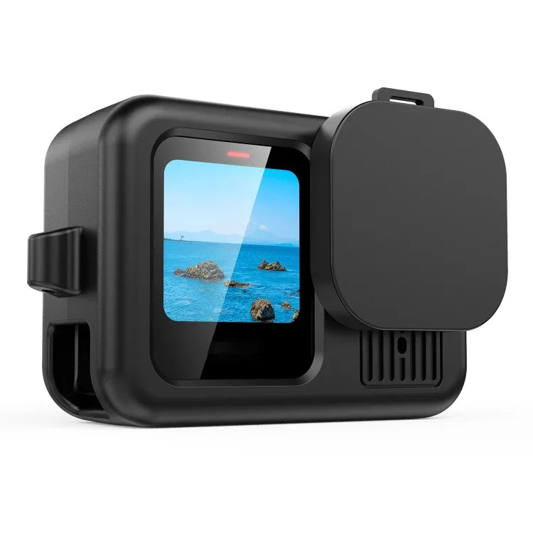 For GoPro HERO13 Black Silicone Protective Case Cover with Wrist Strap & Lens Cover - Action King