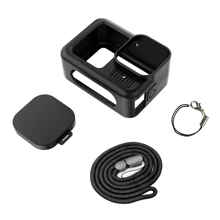 For GoPro HERO13 Black Silicone Protective Case Cover with Wrist Strap & Lens Cover - Action King