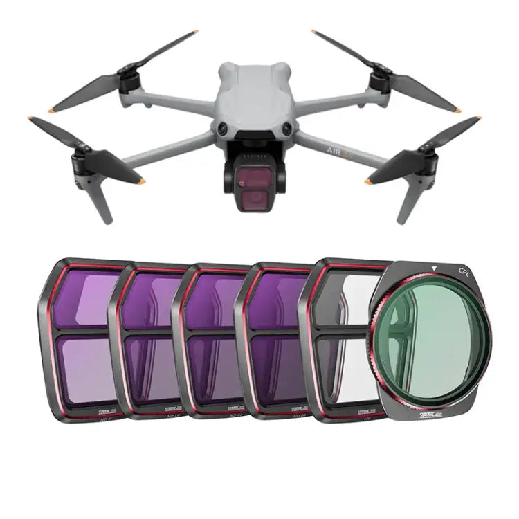 For DJI Air 3S STARTRC 6 in 1 ND8 ND16 ND32 ND64 UV CPL Lens Filter - Action King