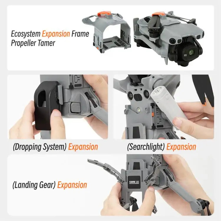 STARTRC nattlampa för DJI Mini 5 Pro, visar drönarens framsida med lampan monterad.