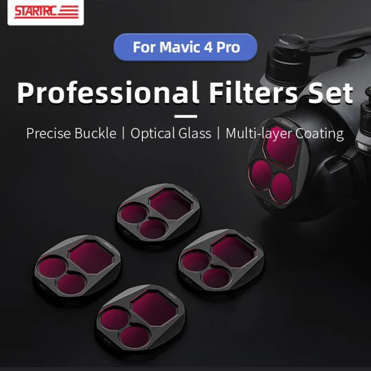 For DJI Mavic 4 Pro STARTRC 4 in 1 ND8 ND16 ND32 ND64 Lens Filter Kit - Action King